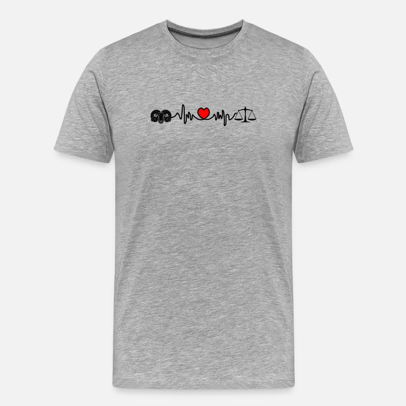 Herzfrequenz-Cardio-Ram-Skala - Männer Premium Bio T-Shirt - Grau meliert