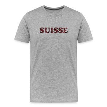 SCHWEIZ. HUMOR. LAND - Männer Premium Bio T-Shirt - Grau meliert - Vorne - Damien (186cm)