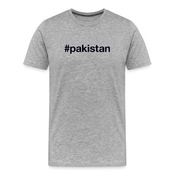 PAKISTAN Hashtag - Männer Premium Bio T-Shirt - Grau meliert - Vorne - Damien (186cm)
