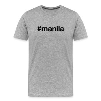 MANILA Hashtag - Männer Premium Bio T-Shirt - Grau meliert - Vorne - Damien (186cm)