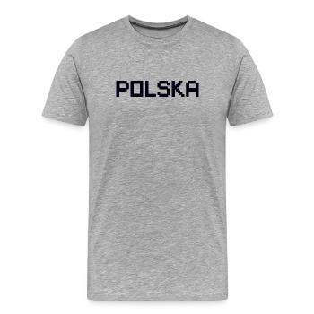 POLSKA, Pologne - T-shirt bio Premium Homme - gris chiné - Devant - Damien (186cm)