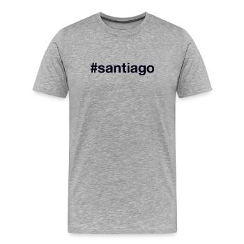 SANTIAGO Hashtag Chili - T-shirt bio Premium Homme - gris chiné - Devant - Damien (186cm)