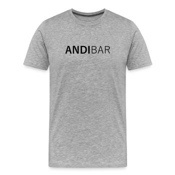 ANDIBAR – Name play on words Andi, Andreas, Andy - Men's Premium Organic T-Shirt - heather grey - Front - Damien (186cm)