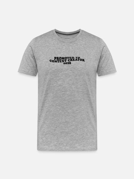 Promoted to Content Creator 2026 - Men's Premium Organic T-Shirt - heather grey