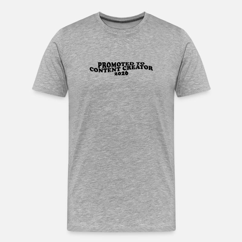 Promoted to Content Creator 2026 - Männer Premium Bio T-Shirt - Grau meliert