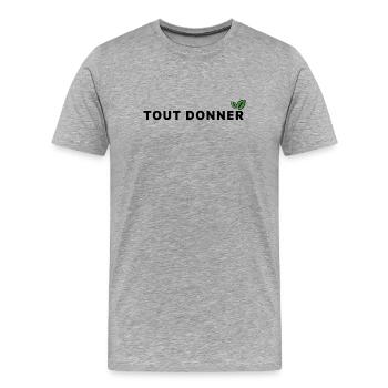 Tout_donner_ecologie - T-shirt bio Premium Homme - gris chiné - Devant - Damien (186cm)