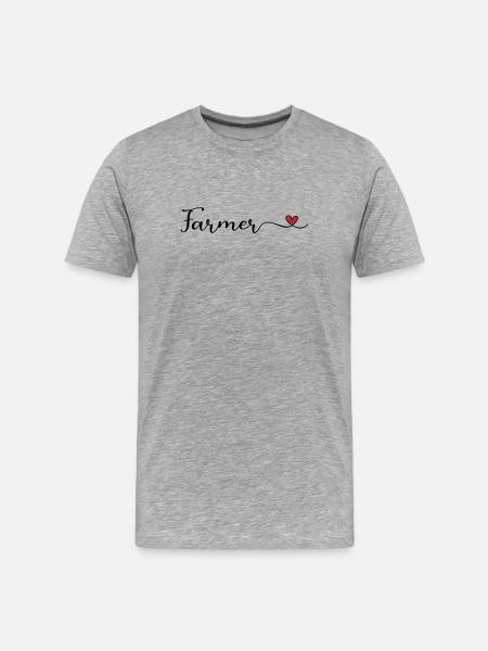 Farmer - Männer Premium Bio T-Shirt - Grau meliert