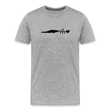 Alligator - T-shirt bio Premium Homme - gris chiné - Devant - Damien (186cm)