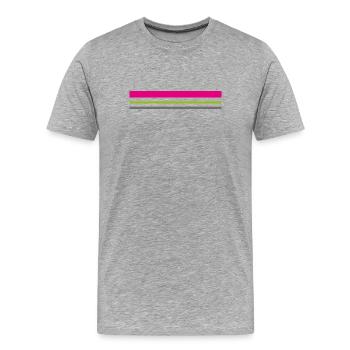 T-shirt traits couleurs rose vert gris idée cadeau - T-shirt bio Premium Homme - gris chiné - Devant - Damien (186cm)