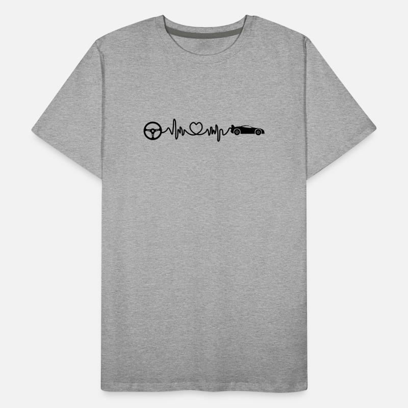 Cardio-Herzfrequenz eines Sportwagens mit Lenker Männer Premium Bio T-Shirt