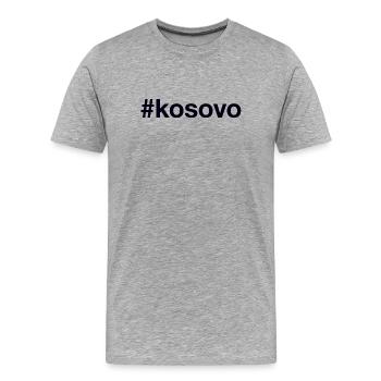 KOSOVO Hashtag - Men's Premium Organic T-Shirt - heather grey - Front - Damien (186cm)