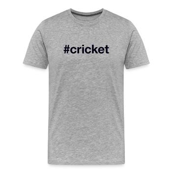 Cricket Hashtag - T-shirt bio Premium Homme - gris chiné - Devant - Damien (186cm)