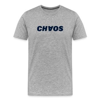 CHAOS - Männer Premium Bio T-Shirt - Grau meliert - Vorne - Damien (186cm)