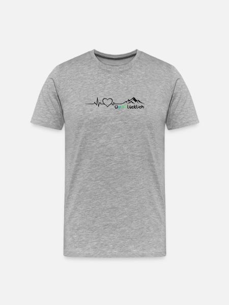 Mountains Hiking Heart Mountains - Men's Premium Organic T-Shirt - heather grey