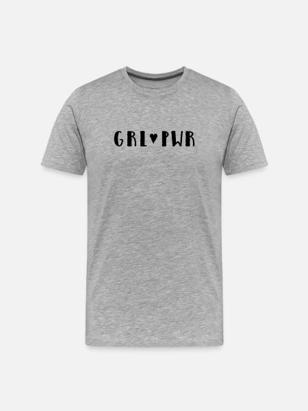 Girl 🖤 Power - Men's Premium Organic T-Shirt - heather grey