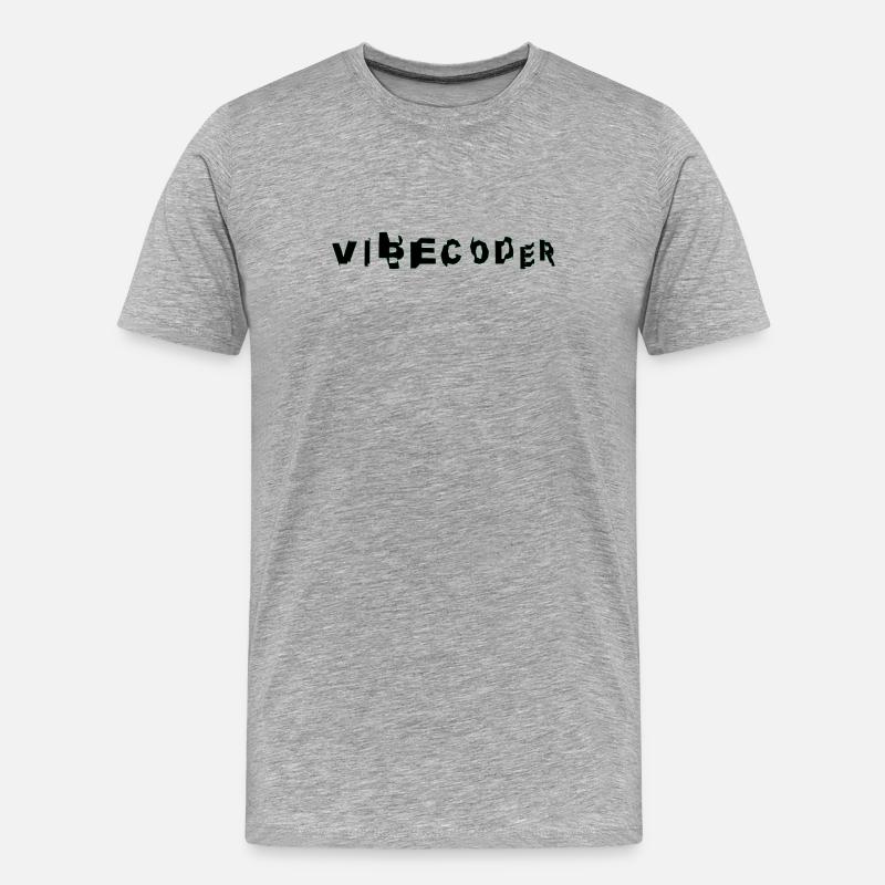 VibeCoder Glitch Neon - Men's Premium Organic T-Shirt - heather grey