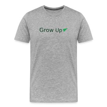 Grandir avec le triangle vert - T-shirt bio Premium Homme - gris chiné - Devant - Damien (186cm)