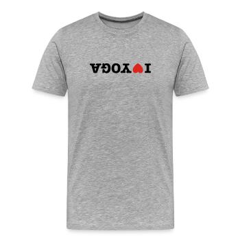 I love yoga - Men's Premium Organic T-Shirt - heather grey - Front - Damien (186cm)