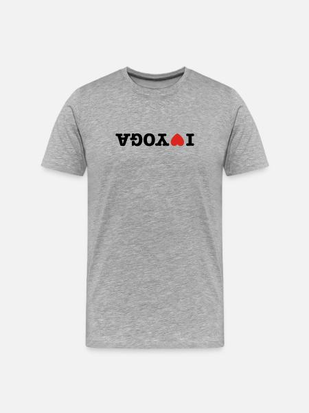 I love yoga - Men's Premium Organic T-Shirt - heather grey