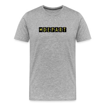 Départ - T-shirt bio Premium Homme - gris chiné - Devant - Damien (186cm)