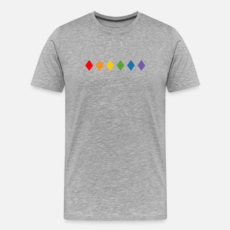 Regenbogen Rhombus - Männer Premium Bio T-Shirt - Grau meliert