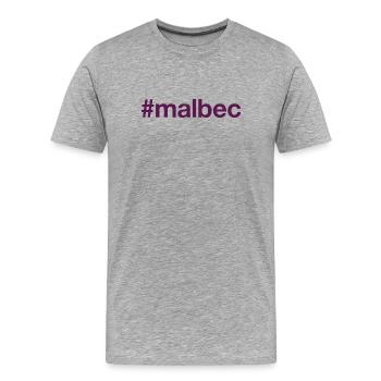 MALBEC Mot-clic - T-shirt bio Premium Homme - gris chiné - Devant - Damien (186cm)