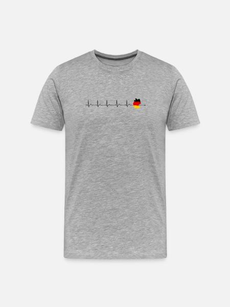 Heartbeat germany flag - Men's Premium Organic T-Shirt - heather grey