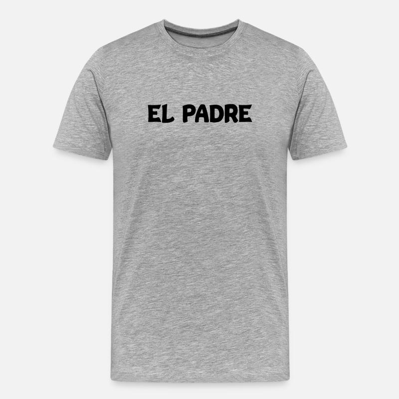 El padre - Männer Premium Bio T-Shirt - Grau meliert