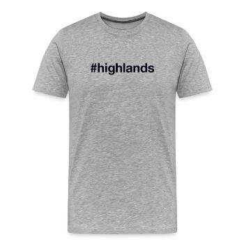 HIGHLANDS Scotland - Männer Premium Bio T-Shirt - Grau meliert - Vorne - Damien (186cm)