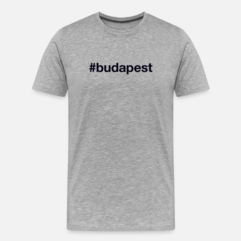 BUDAPEST Hashtag - Maglietta ecologica premium da uomo - grigio melange