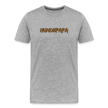 Hundepapa Brush Design Hundeliebhaber - Männer Premium Bio T-Shirt - Grau meliert - Vorne - Damien (186cm)