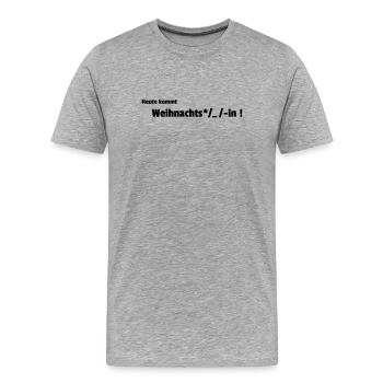Noël Sexe - T-shirt bio Premium Homme - gris chiné - Devant - Damien (186cm)