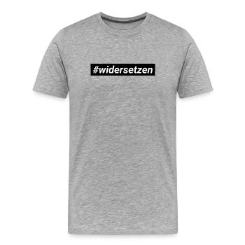 Shirt with hashtag resist right-wing urban - Men's Premium Organic T-Shirt - heather grey - Front - Damien (186cm)