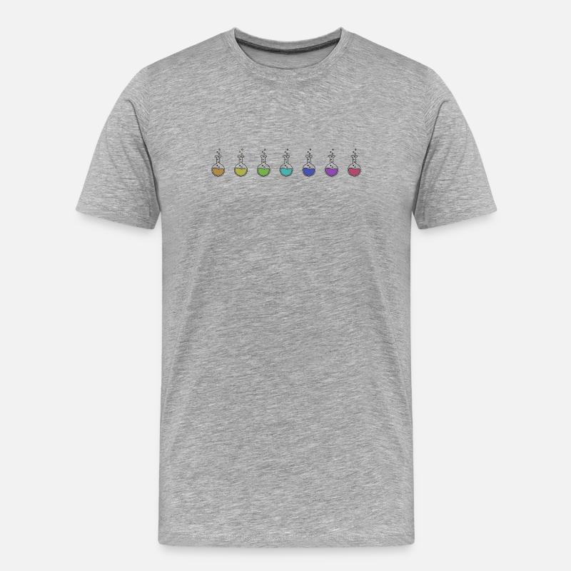 Chemie Experiment im Labor - Männer Premium Bio T-Shirt - Grau meliert