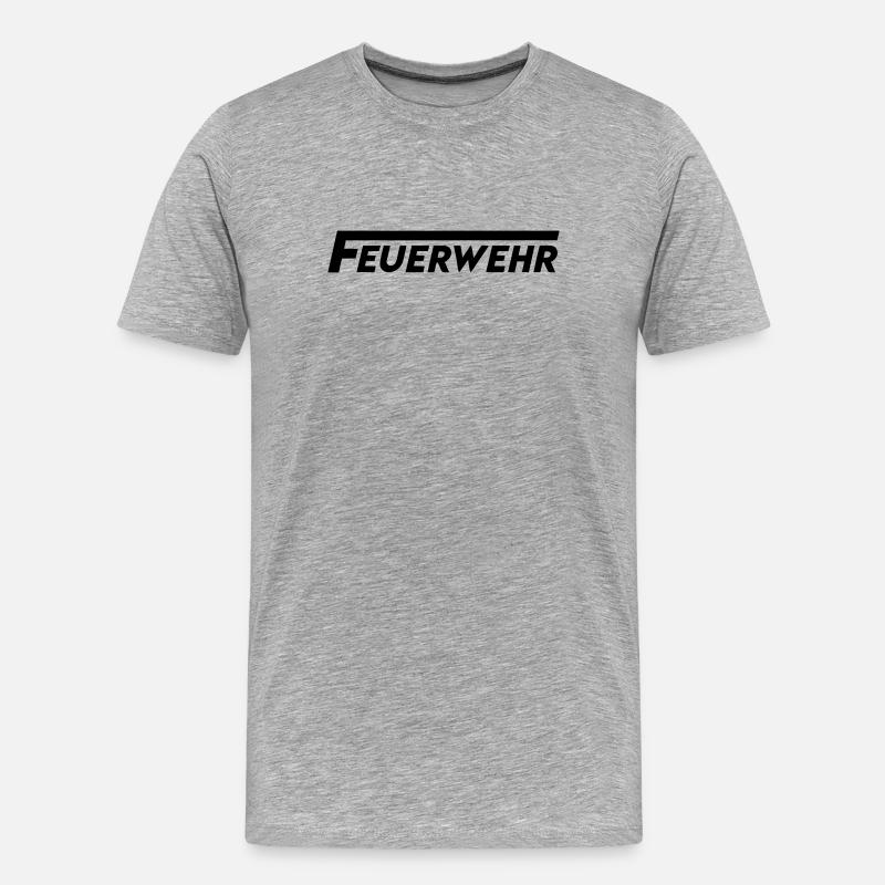 Feuerwehr - Männer Premium Bio T-Shirt - Grau meliert