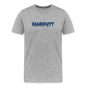 Ruhrpott - Pott - Ruhr - Zeche - Zollverein - NRW - Männer Premium Bio T-Shirt - Grau meliert - Vorne - Damien (186cm)