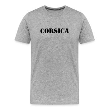 Korsika (V) - Männer Premium Bio T-Shirt - Grau meliert - Vorne - Damien (186cm)