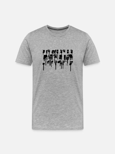 Abstraktes Graffiti - Männer Premium Bio T-Shirt - Grau meliert
