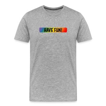 regenbogen have fun - Männer Premium Bio T-Shirt - Grau meliert - Vorne - Damien (186cm)