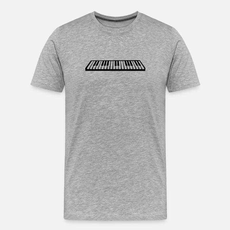 Klavier oder Keyboard - Männer Premium Bio T-Shirt - Grau meliert