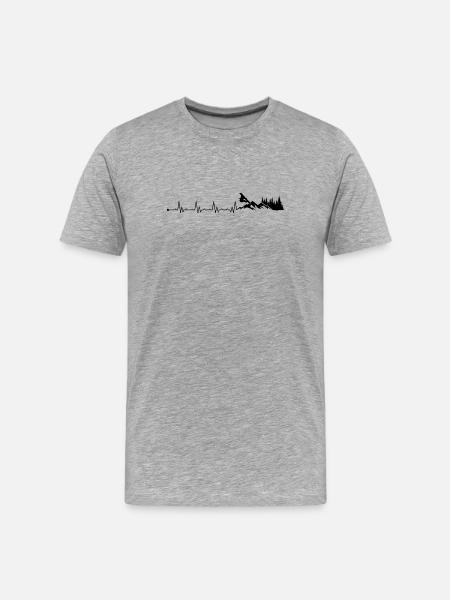 Heartbeat Snowboard - Men's Premium Organic T-Shirt - heather grey