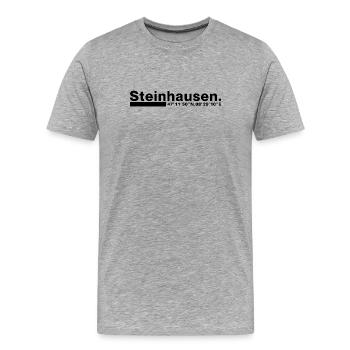 Steinhausen coordinates Canton Zug Zuger Zugerin - Men's Premium Organic T-Shirt - heather grey - Front - Damien (186cm)
