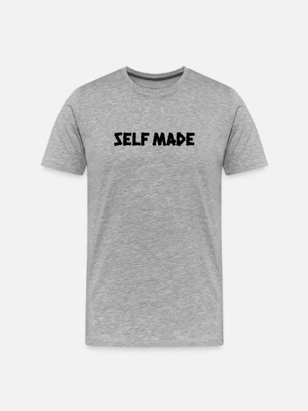 SELF MADE. – Minimal Streetwear Statement Tee - Men's Premium Organic T-Shirt - heather grey