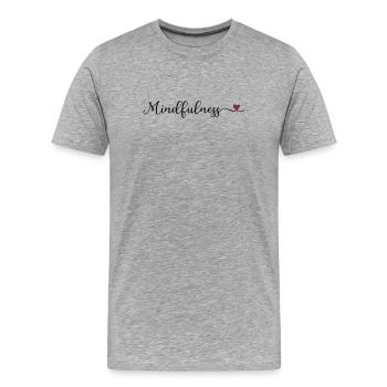 Logo mignon de la pleine conscience avec un cœur - T-shirt bio Premium Homme - gris chiné - Devant - Damien (186cm)