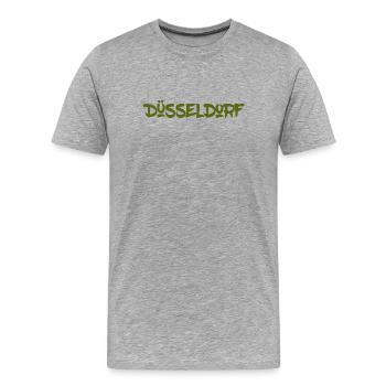 Düsseldorf - NRW - Rhein - Königsallee - Kö - Männer Premium Bio T-Shirt - Grau meliert - Vorne - Damien (186cm)
