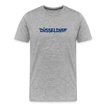Düsseldorf - NRW - Rhein - Königsallee - Kö - Männer Premium Bio T-Shirt - Grau meliert - Vorne - Damien (186cm)