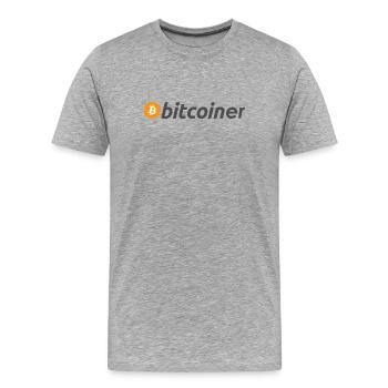 bitcoiner - Männer Premium Bio T-Shirt - Grau meliert - Vorne - Damien (186cm)