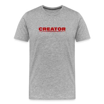 CRÉATEUR - T-shirt bio Premium Homme - gris chiné - Devant - Damien (186cm)