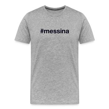Messina Hashtag Italy Italien - Männer Premium Bio T-Shirt - Grau meliert - Vorne - Damien (186cm)