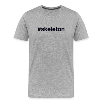 Hashtag squelette - T-shirt bio Premium Homme - gris chiné - Devant - Damien (186cm)